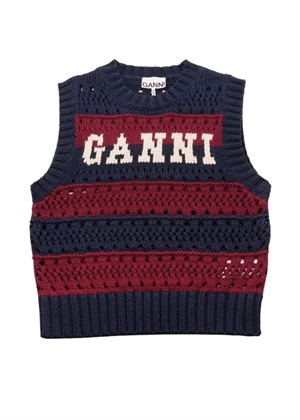 Cotton mix striped vest Multicolour K2568 Ganni